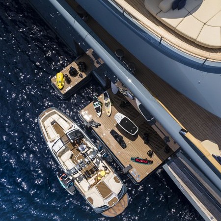 aerial view of Flying Fox superyacht