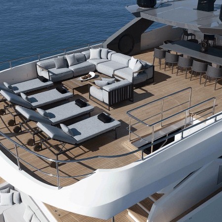 aerial view of Four Joys yacht deck