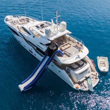 aerial shot of Freedom yacht