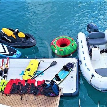 swim platform and toys at Funsea yacht