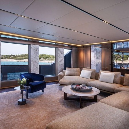 main salon of Geco Admiral superyacht