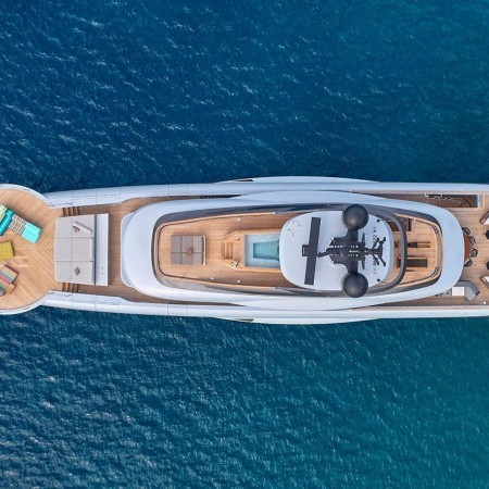 aerial view of Geco superyacht charter