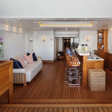 the yacht's interior