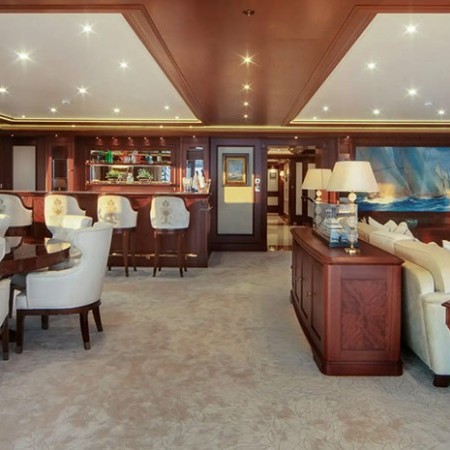 the yacht's interior