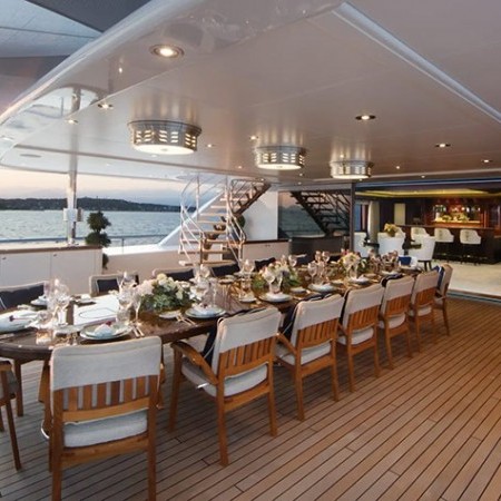 deck dining of Gigia yacht