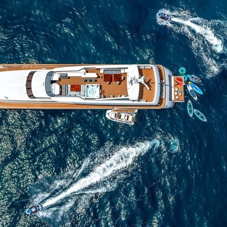 aerial view of gladius yacht 