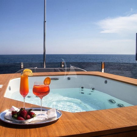 the yacht's Jacuzzi