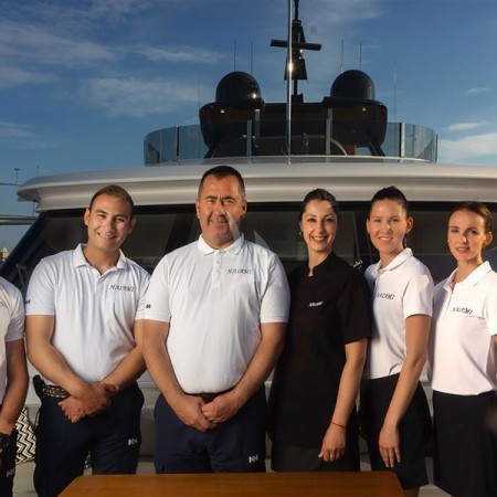 crew of Haiami yacht by Ferretti