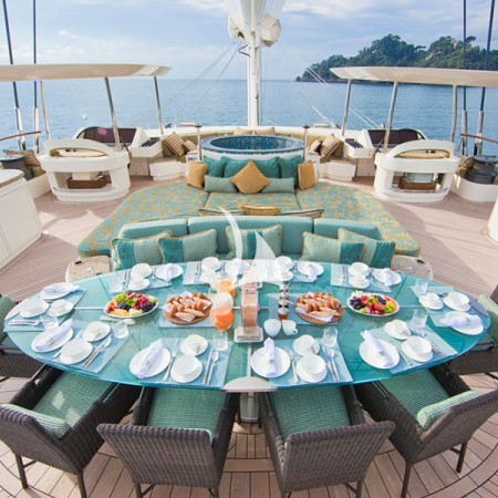 deck lounge area on Hemisphere catamaran