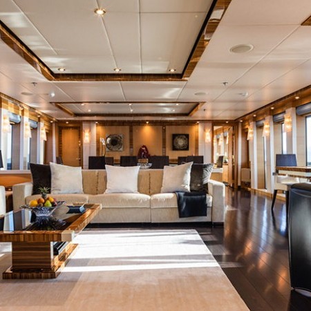 the yacht's interior