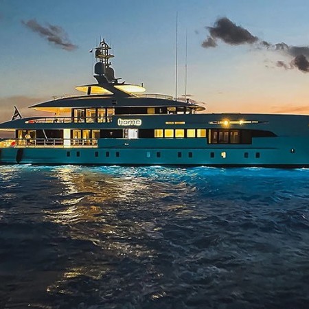 night lights of Home superyacht