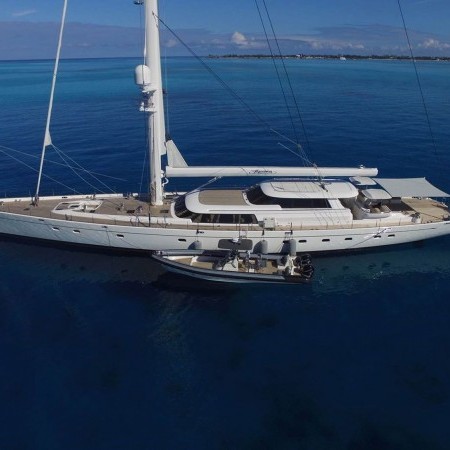 aerial photo of Hyperion sailing yacht