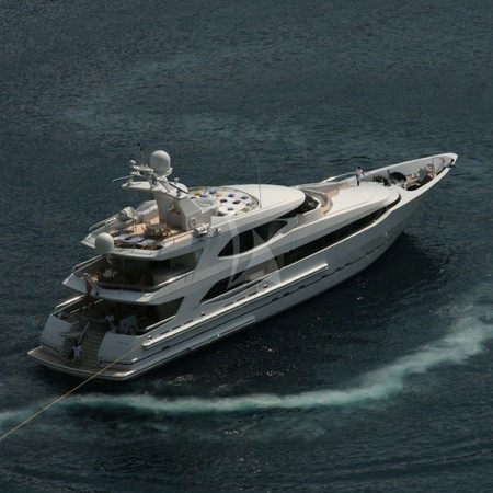 aerial shot of Idefix yacht
