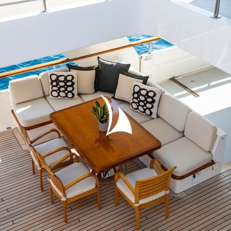 sitting area on the deck of illusion I