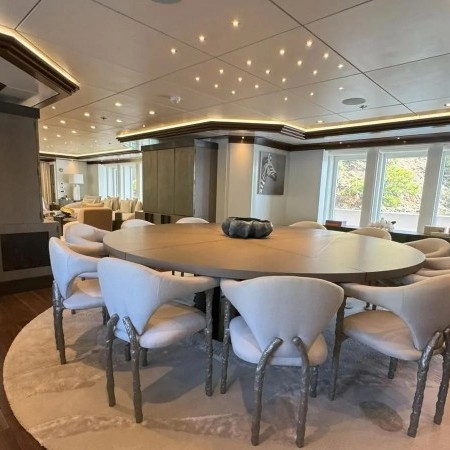 Immersive yacht formal dining area