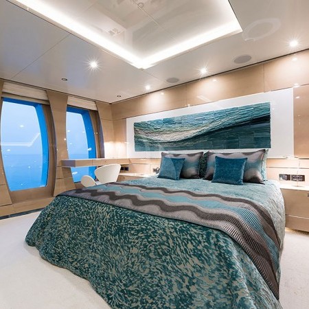 one f the yacht's luxurious cabins