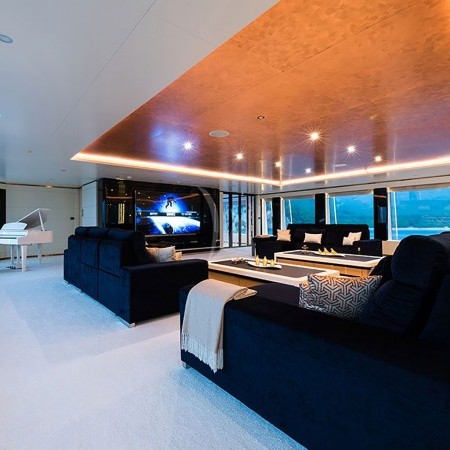 yacht's interior living area