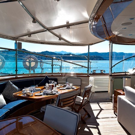 deck lounge area on board Jasali II
