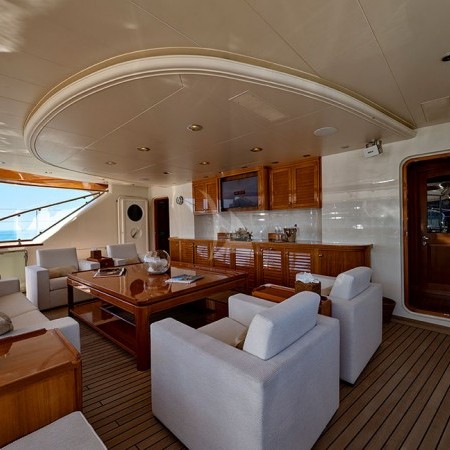 deck lounge area on board Jasali II