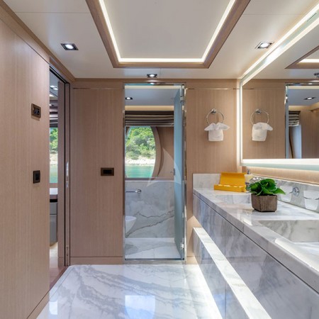 luxurious bathroom in the stateroom