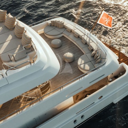 aerial view of Jaz yacht