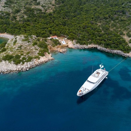 Jaz yacht aerial view