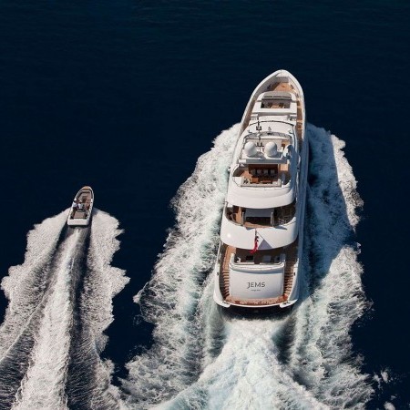 aerial photo of Jems yacht