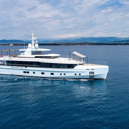 side view of the yacht