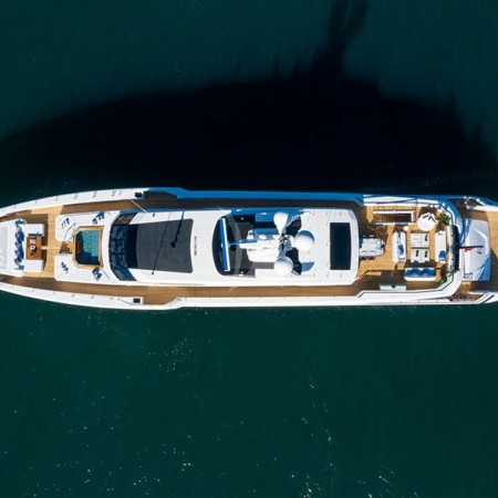 aerial shot of K2 yacht