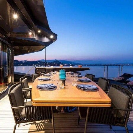 Khalilah yacht alfresco dining