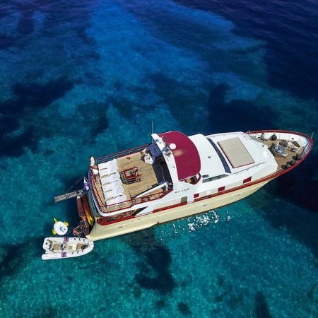 aerial photo of Korab yacht