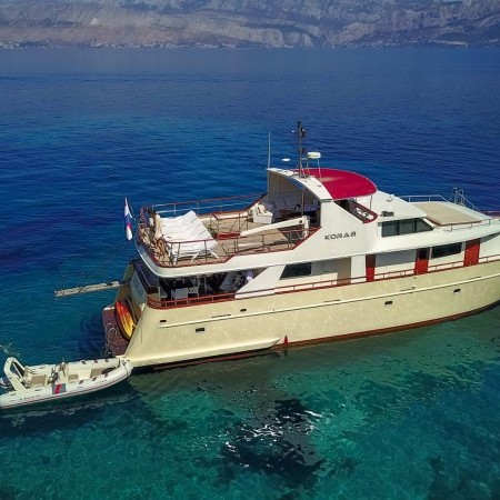 aerial photo of Korab yacht