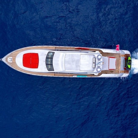 aerial view of La Digue yacht