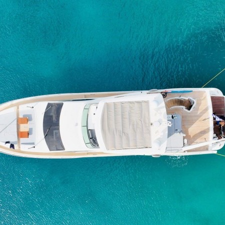 aerial shot of La Fenice yacht