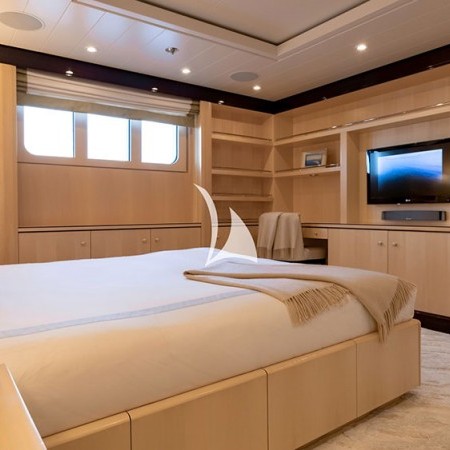 one of the cabins at La Mirage yacht
