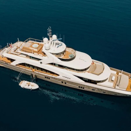 aerial view of the superyacht