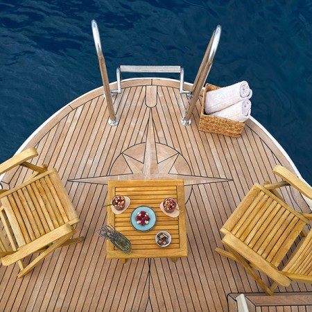swim platform of La Perla mega yacht