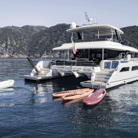 Lady C luxury power catamaran in Greece