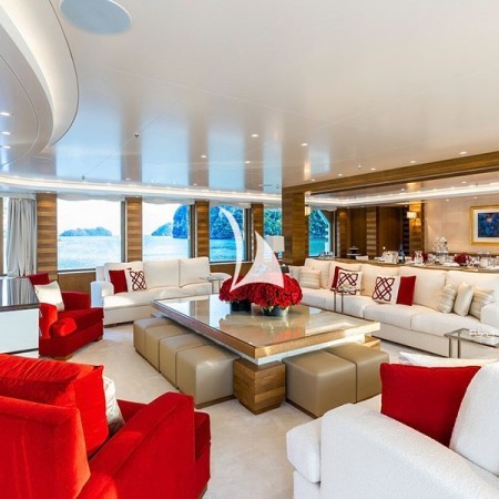 interior living area of Lady E superyacht