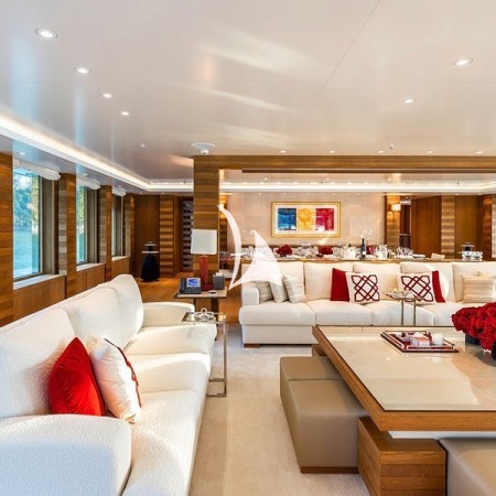 main living room of Lady E superyacht