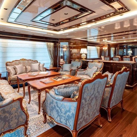 the yacht's interior