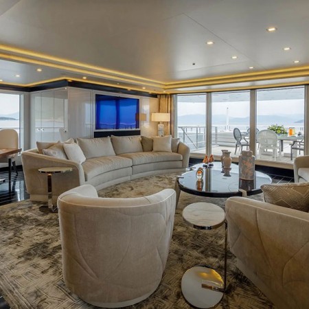 secondary living room on Lady Vera yacht