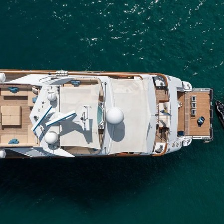 aerial photo of Ladyship yacht charter