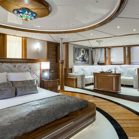 one of the yacht's luxury cabins