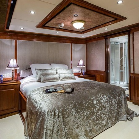 one of the yacht's luxury cabins