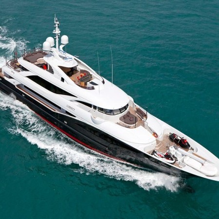 aerial shot of Liberty Superyacht