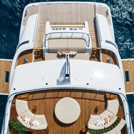 aerial view of Life Saga superyacht