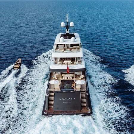 aerial shot of loon 221 yacht charter