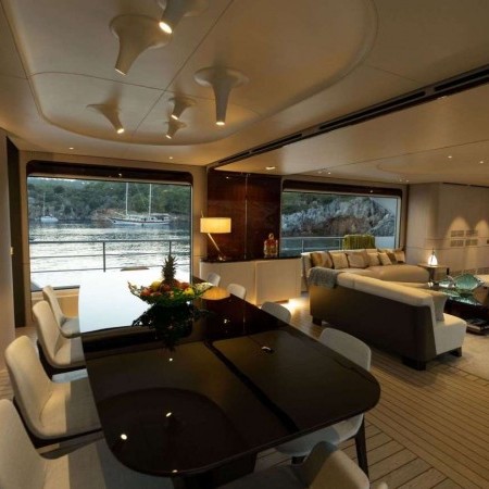 the yacht's interior