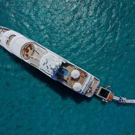 aerial photo of Lucky Lady superyacht